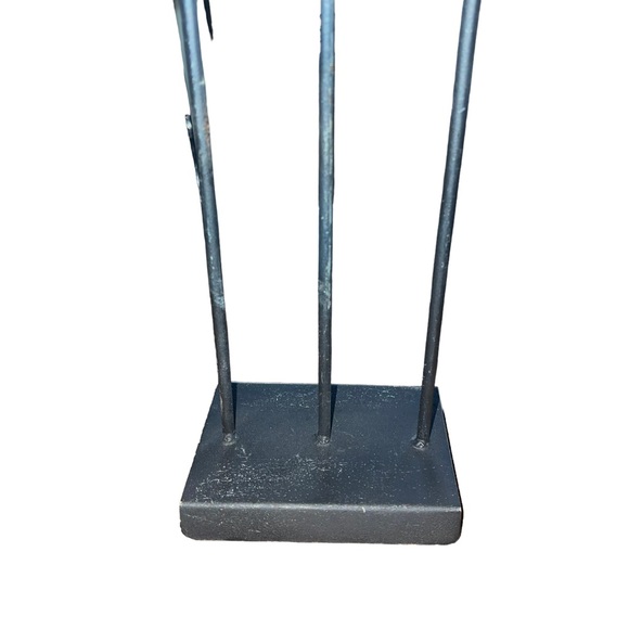 Vintage 1990s Y2K Glass Celestial Sun Face Wrought Iron Candle Holder - Picture 5 of 8